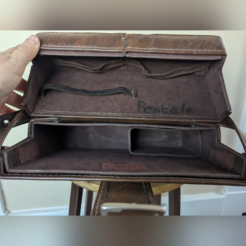 VINTAGE Polaroid SX-70 Leather System Case, Dark Brown Leather